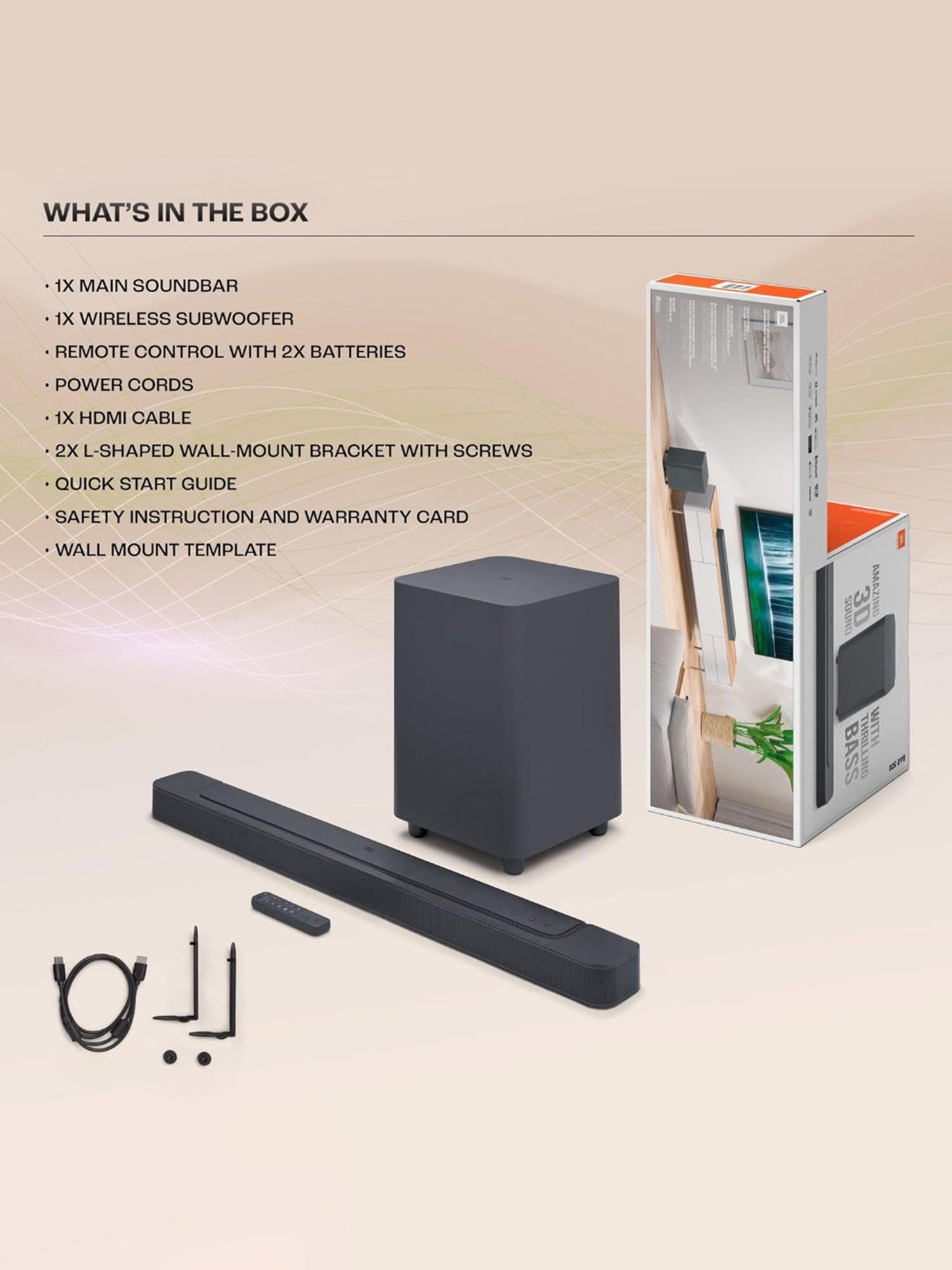 JBL Bar 2.1 Deep Bass Soundbar with Wireless Subwoofer (Black)