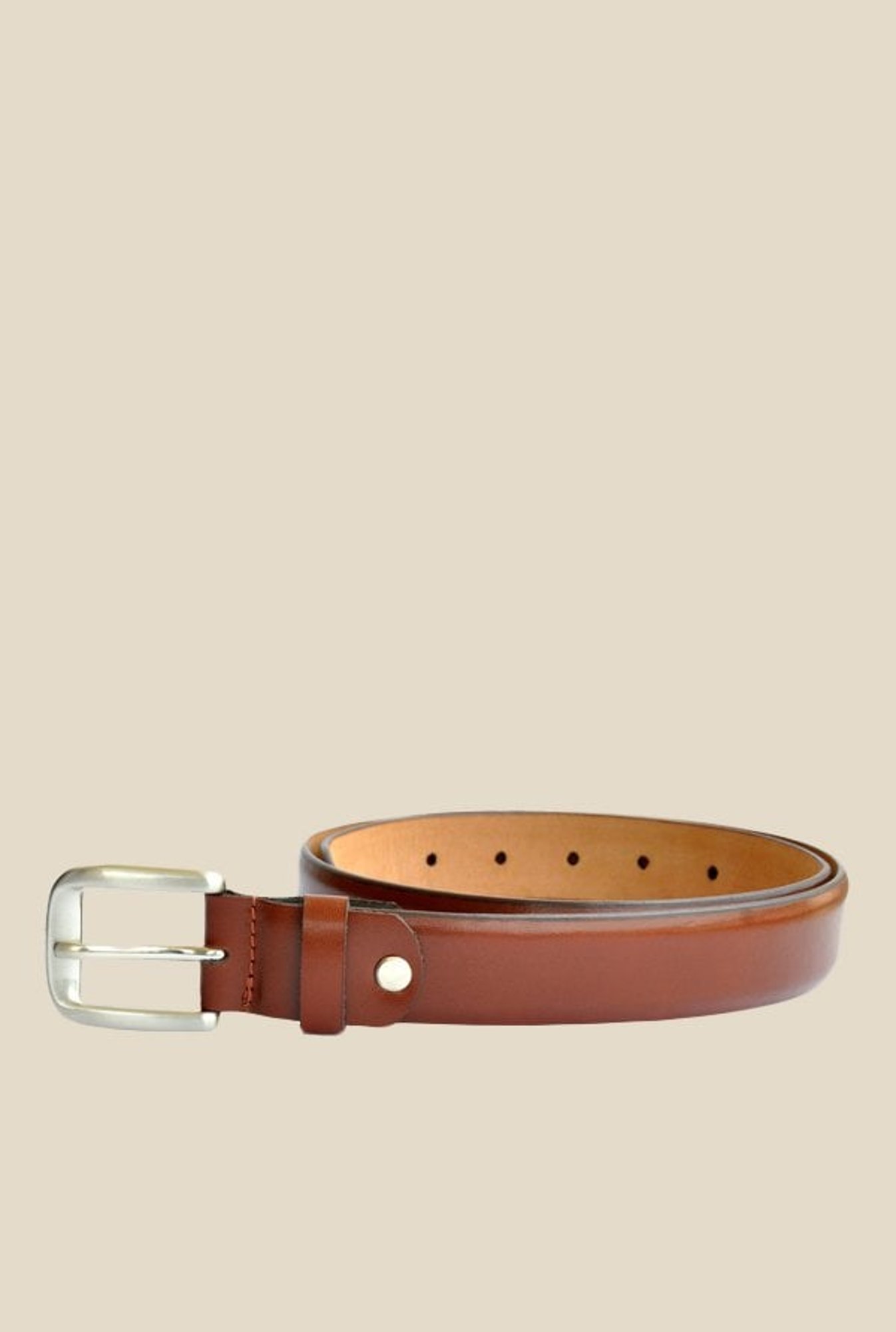 Kara Tan Solid Leather Belt