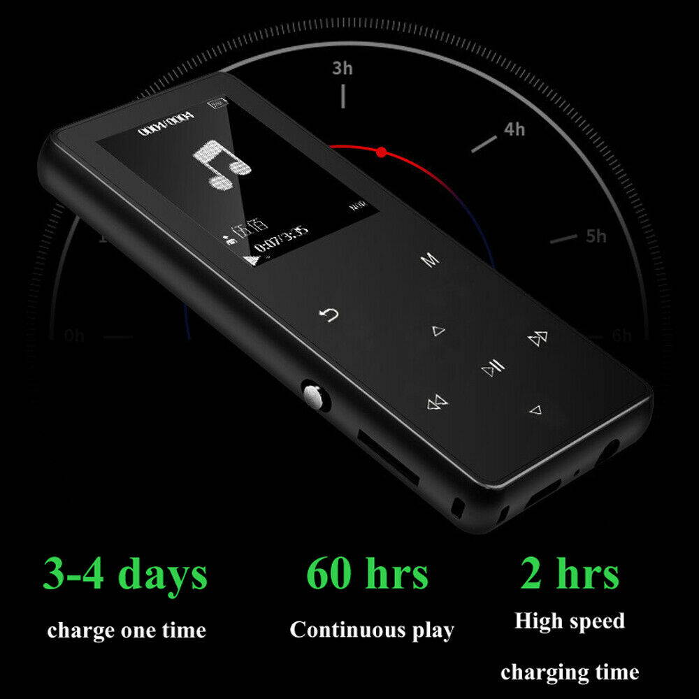 Portable Bluetooth MP3 Music Player with FM Hi-Fi Lossless Support up to 128GB