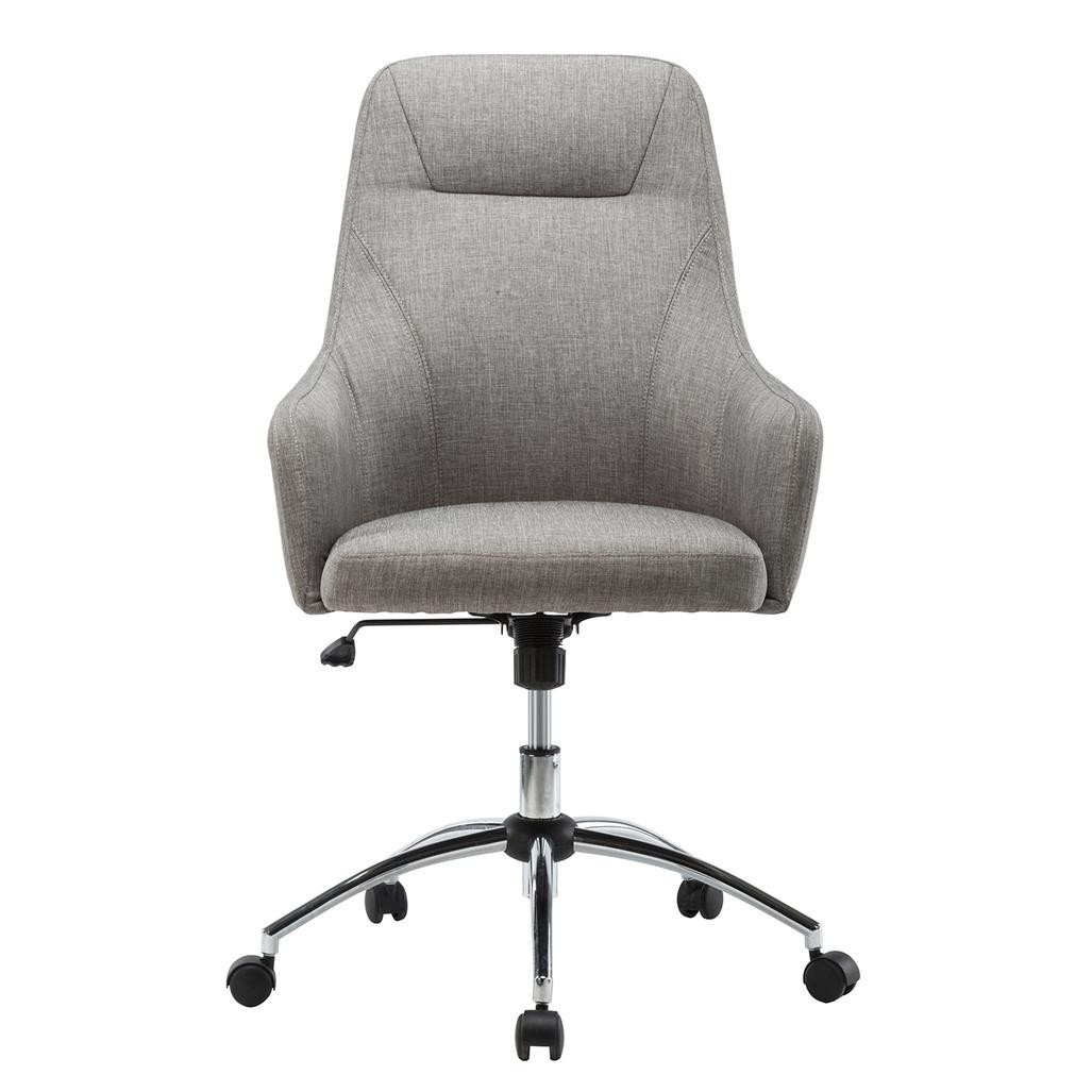 Techni Mobili RTA-1005-GRY Comfy Height Adjustable Rolling Office Desk Chair with Wheels, Grey - 41-44 x 25.5 x 27.5 in.