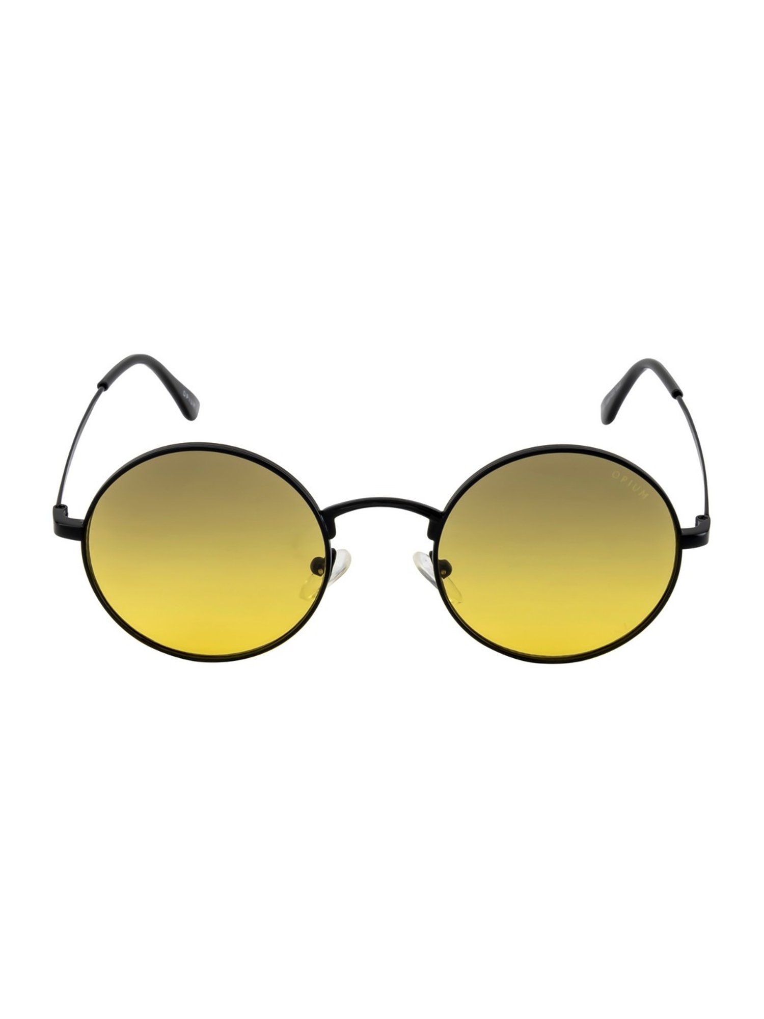 Opium Yellow Full Rim Round Sunglasses For Women