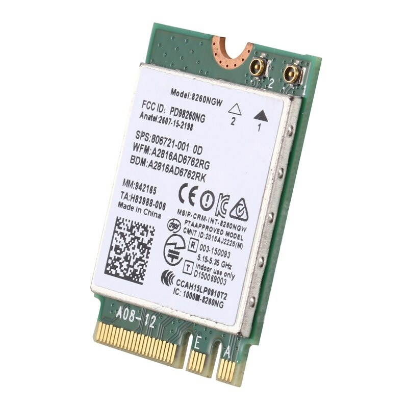 Lejiahong 8260AC M.2 NGFF Wifi Card 8260NGW 2.4/5GHz Dual Band Bluetooth 4.2 Wireless Wlan WiFi Card 867 Mbps