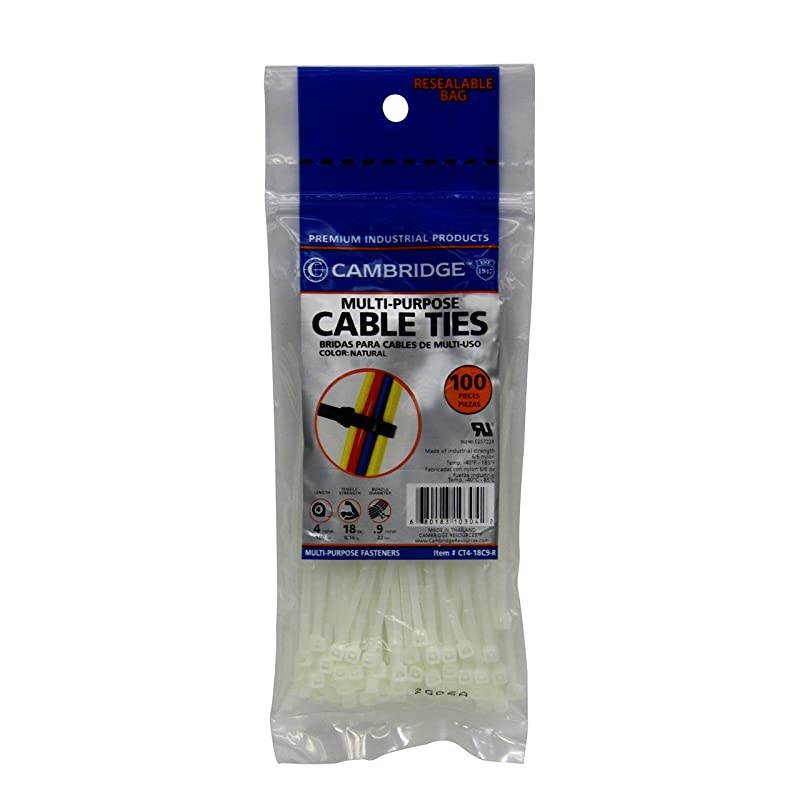 Cable Ties 4 Inch 18 Lb Mini Lightweight Duty Zip Ties 100 Pieces Natural UL Listed Contractor Quality Industrial Strength