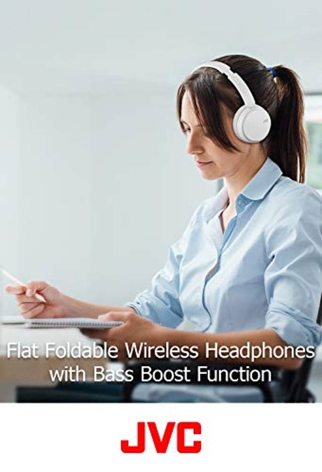 JVC Deep Bass Wireless Headphones, Bluetooth 4.1, Bass Boost Function, Voice Assistant Compatible, 17 Hour Battery Life - HAS35BTB(Black)