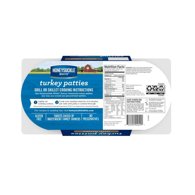 Honeysuckle White Savory Seasoned Turkey Patties - 18.8oz/4pk