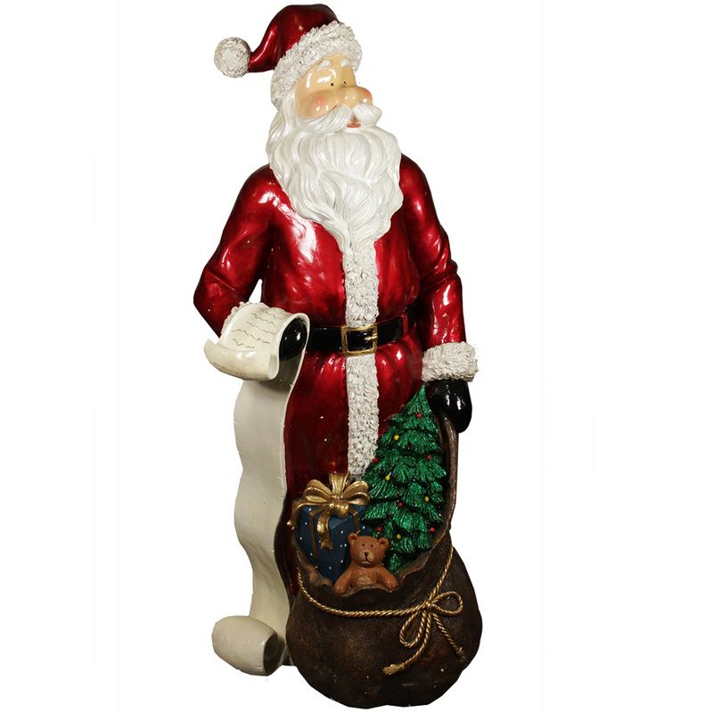 Christmas Central 48" Red Santa Claus with List and Gift Sack Christmas Decoration
