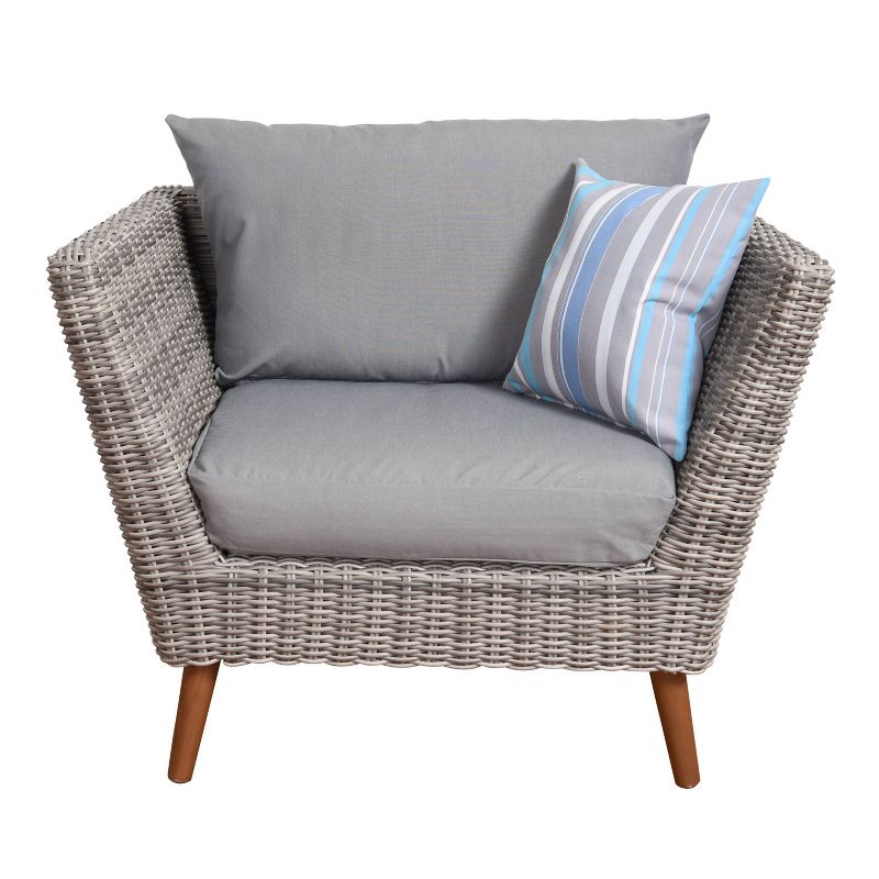 Omer 4pc Wicker Patio Conversation Set - Dark Gray - Amazonia