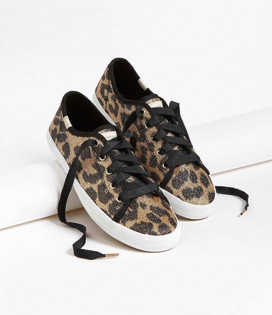 Keds Keds x kate spade new york Girls' Leopard Print Glitter Kickstart Sneakers (Youth)