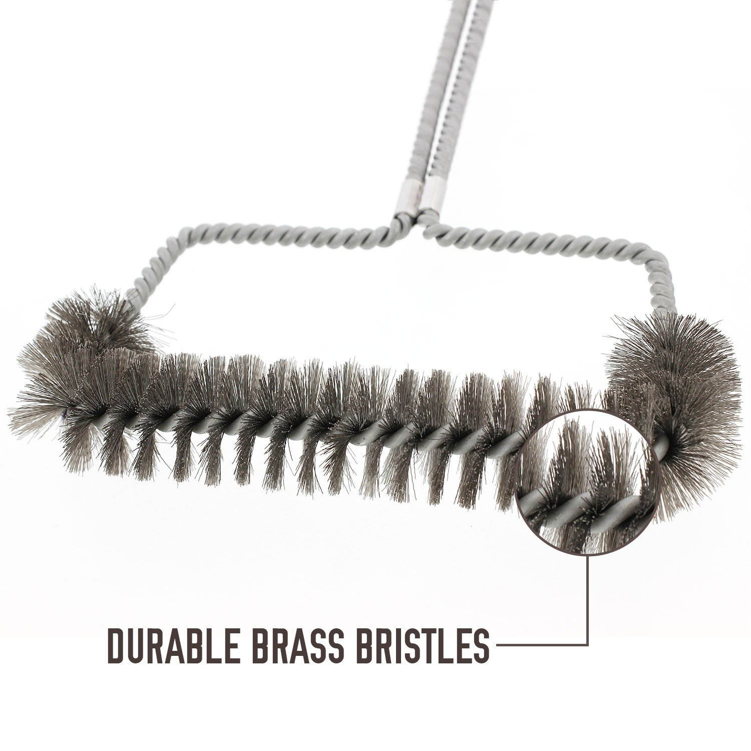Yukon Glory BBQ Grill Brush- Stainless Steel Bristles 3 Sides, 6-inch Flexible Head, 18 Inch