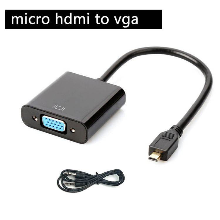 Micro HDMI to VGA Cable Adapter,Microhdmi to VGA with Audio