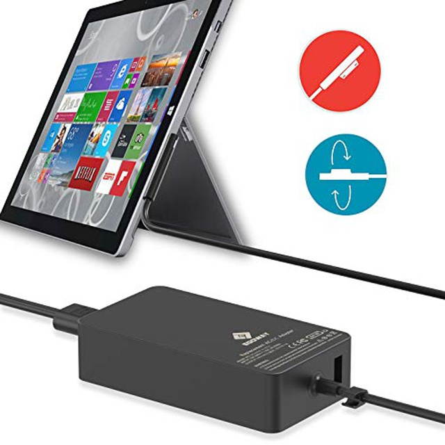 Surface Pro Charger, E EGOWAY 44W 15V 2.58A Power Supply Adapter Compatible with Surface Pro X 7 6 5 Surface Laptop 3 2 1 Surface Go Surface Book with Wall Plug and 6ft Power Cord