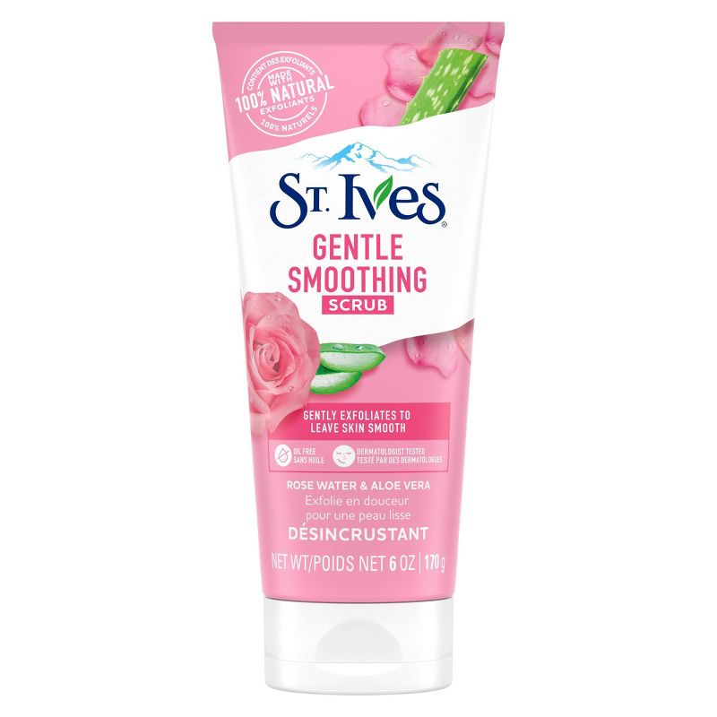 St. Ives Gentle Smoothing Rosewater and Aloe Vera Facial Scrub - 6oz