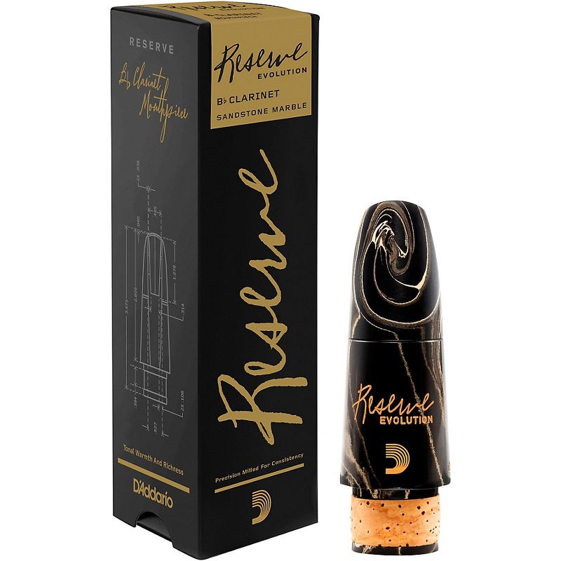 D'Addario Woodwinds Reserve Evolution Clarinet Marble Mouthpiece 1.08 mm Black
