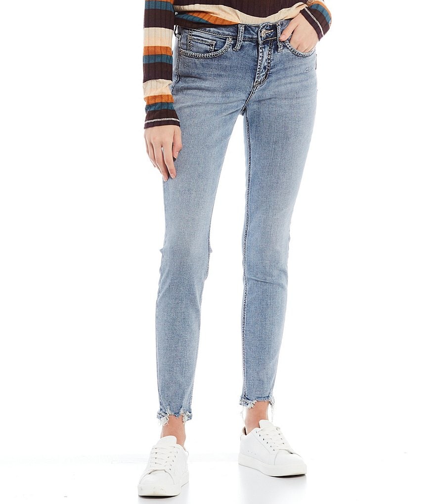 Silver Jeans Co. Suki Frayed Hem Skinny Jeans