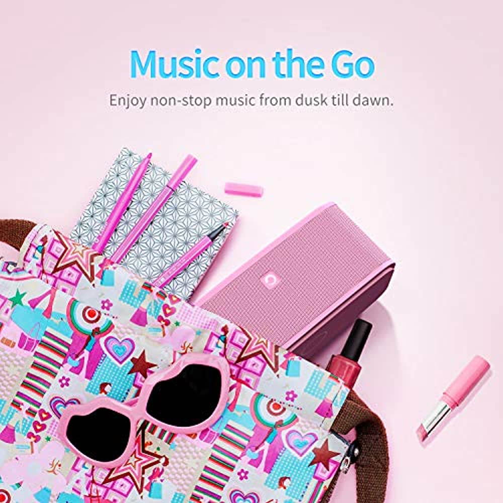 DOSS SoundBox Bluetooth Speaker, Portable Wireless Bluetooth 4.0 Touch Speakers with 12W HD Sound and Bold Bass, Handsfree, 12H Playtime for Phone, Tablet, TV, Gift Ideas[Pink]