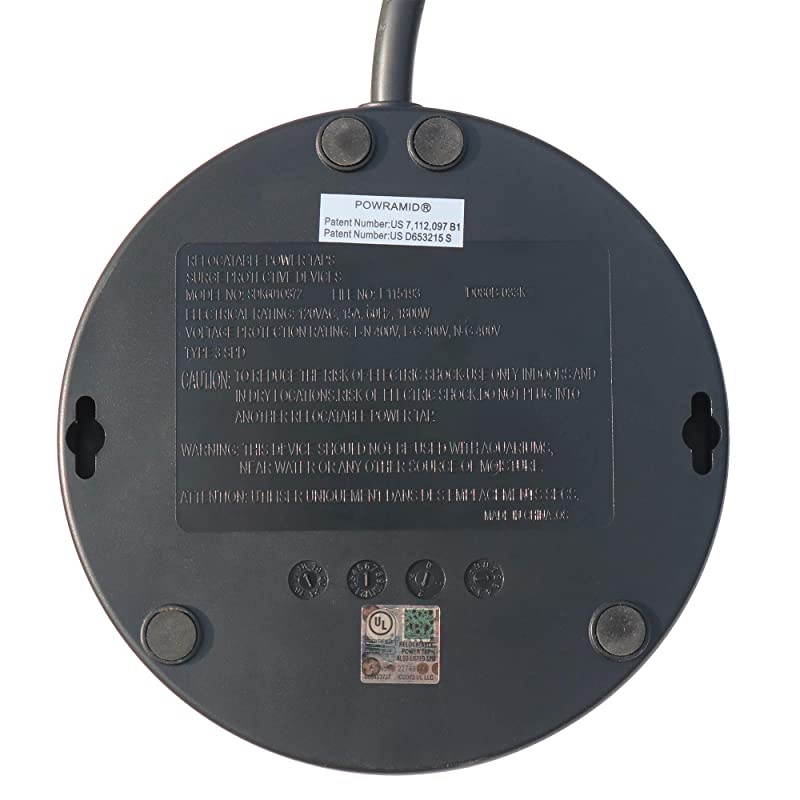 Powramid USBC Surge Protector USBC amp USBA Charging Ports 34A 6 Outlets 6Foot Cord 1080 Joules UL Listed Black Grounded Extension Cord Power Strip