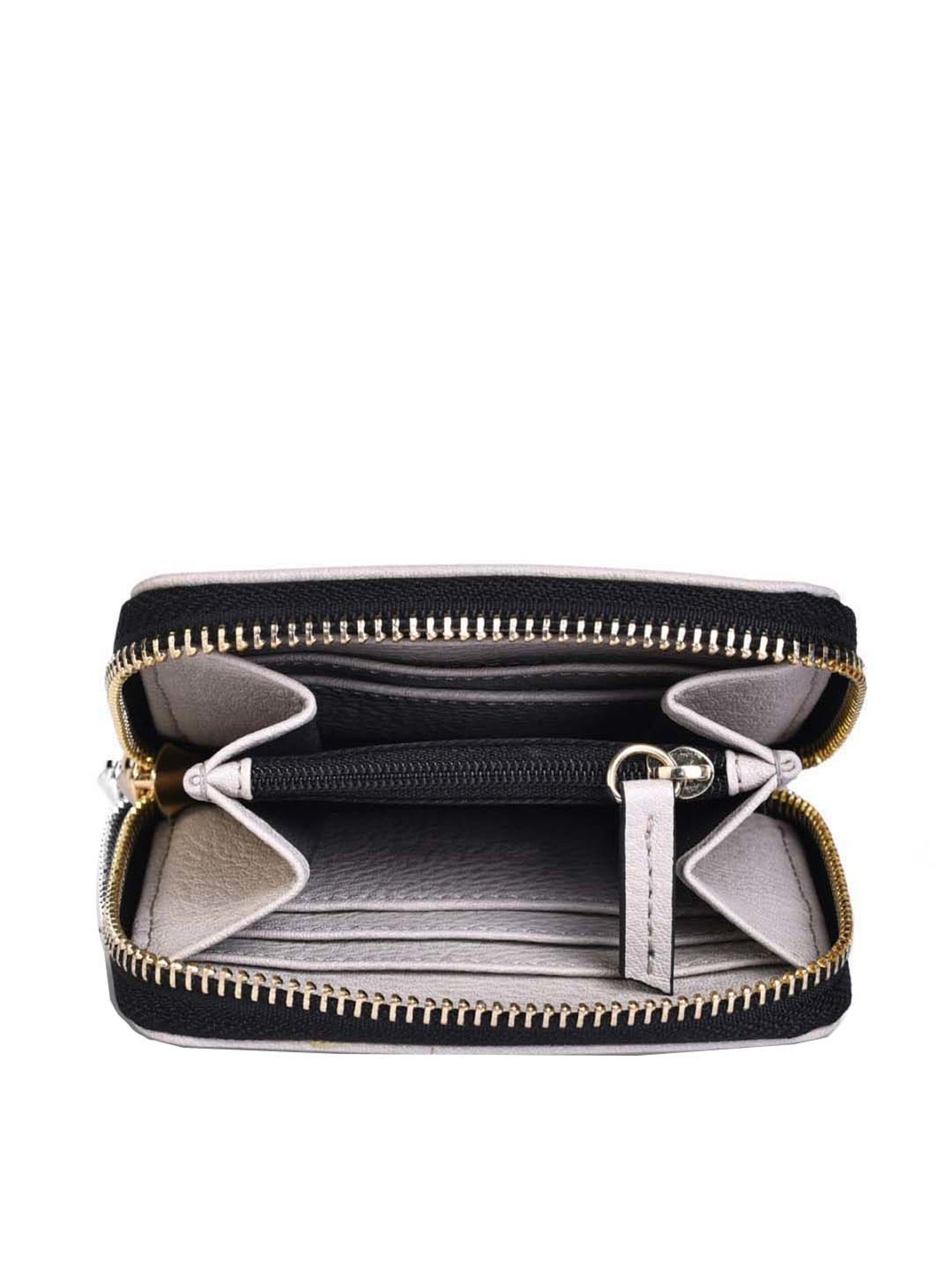 BELWABA Grey Solid Zip Around Wallet for Women