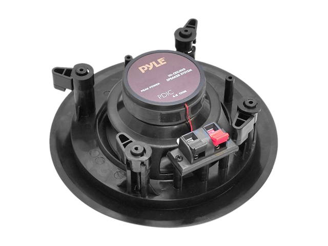 2) NEW Pyle PDIC81RDBK 250W 8 Inch Flush In-Wall In-Ceiling Black Speakers Pair