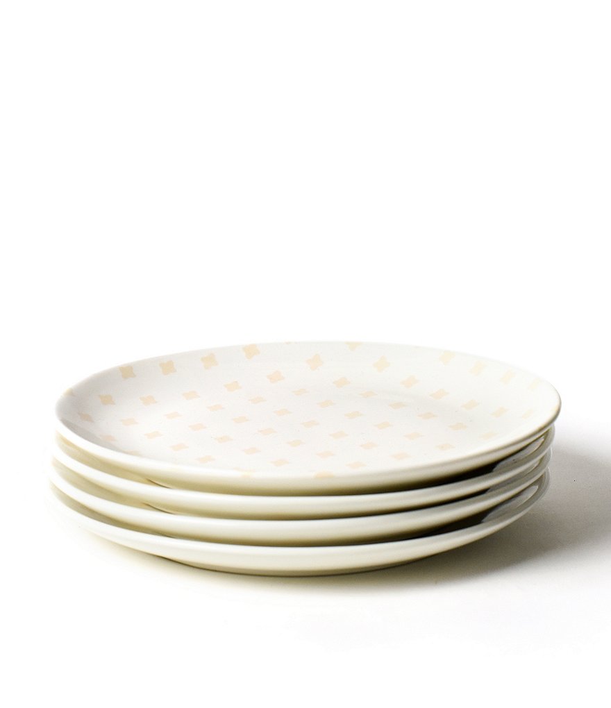 Coton Colors Quatrefoil Salad Plates Blush Set of 4