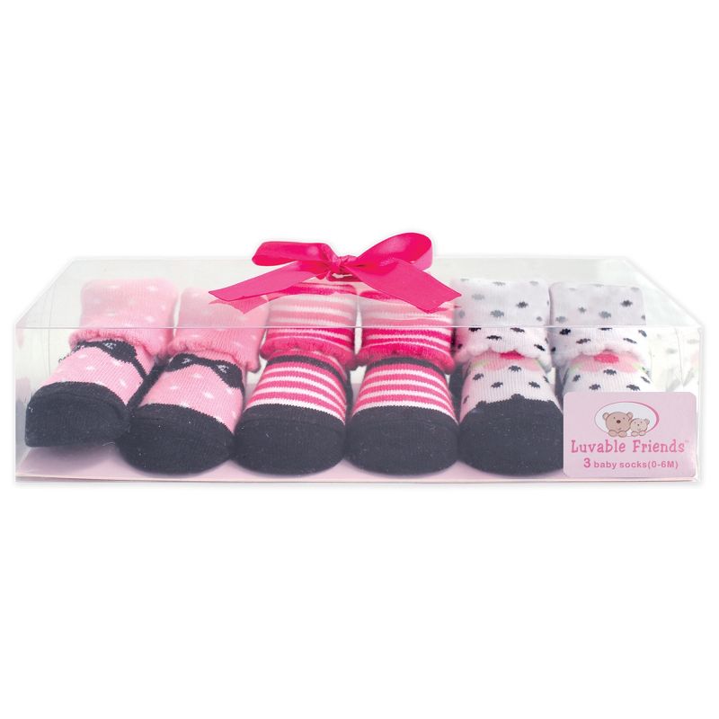 Luvable Friends Baby Girl Socks Giftset, Pink, 0-9 Months
