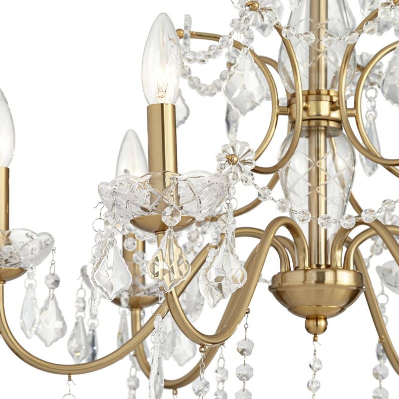 Vienna Full Spectrum Gold Crystal Chandelier 26 1/2" Wide Curved Arm 6-Light Fixture for Dining Room House Foyer Kitchen Entryway