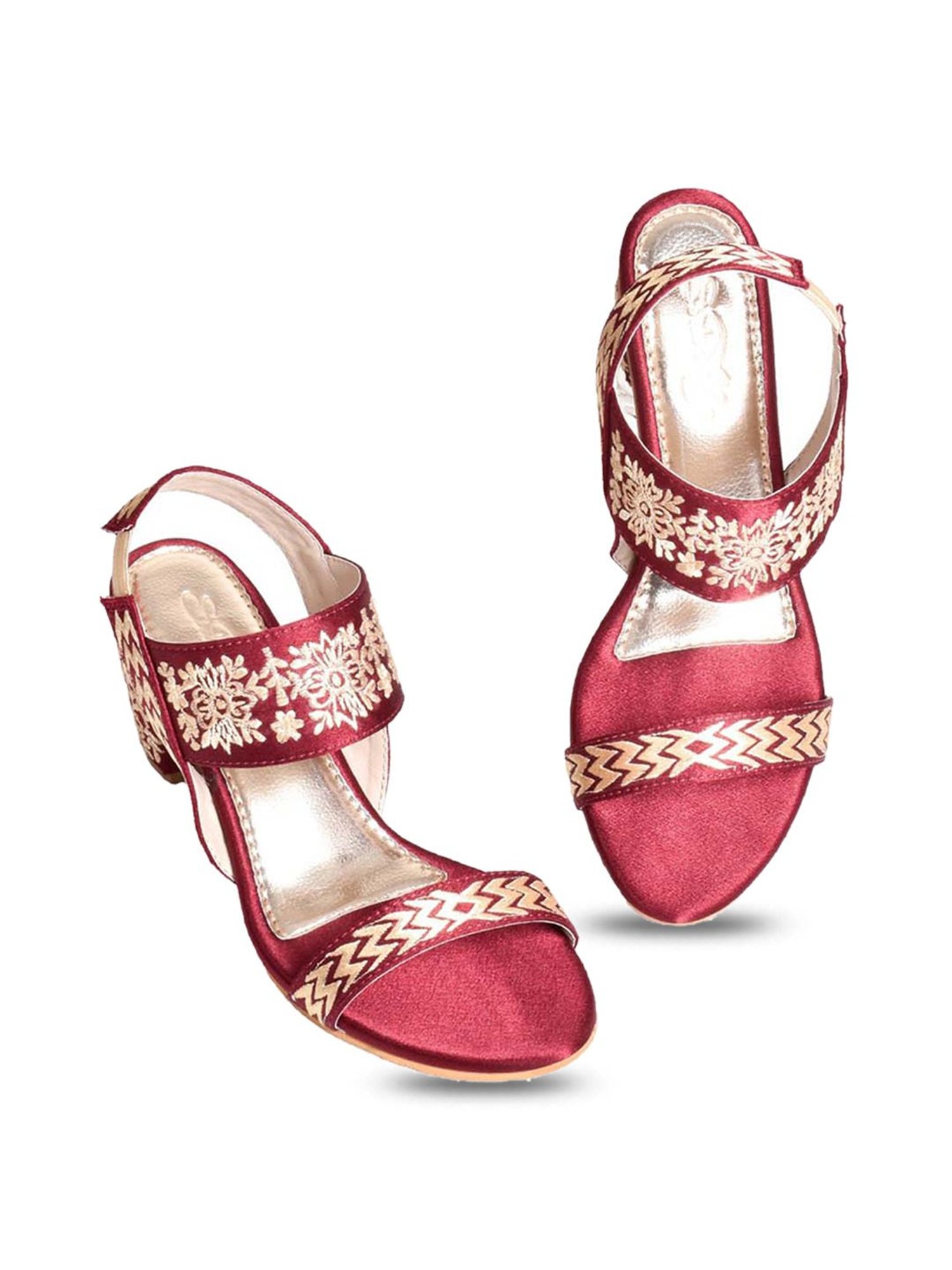 Sole House Women's Maroon Sling Back Sandals