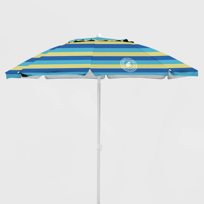 Caribbean Joe Outdoor Beach Stick Umbrella - Blue/ Yellow