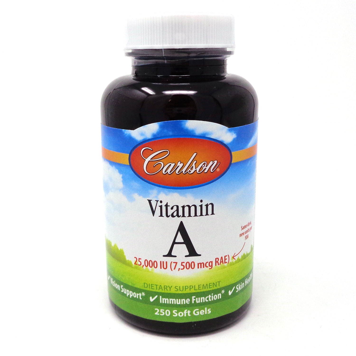 Carlson - Vitamin A, 25000 IU (7500 mcg RAE), Immune Support, Vision Health, Antioxidant, Vitamin A Supplements, 250 Softgels