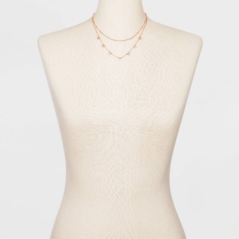 Paddle and Chain Layer Necklace - Universal Thread™ Gold