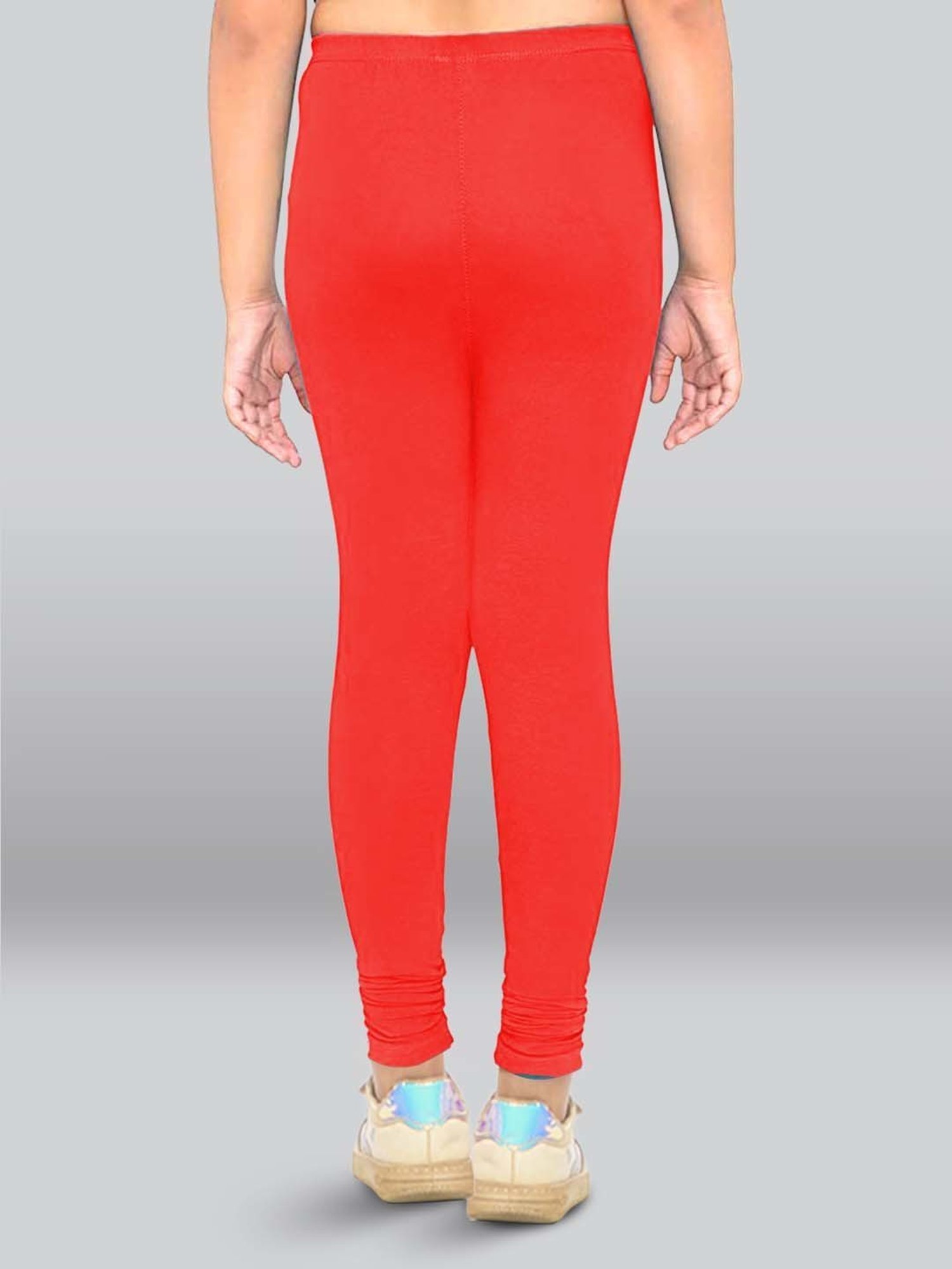 Lyra Kids Orange & Red Skinny Fit Leggings (Pack of 2)