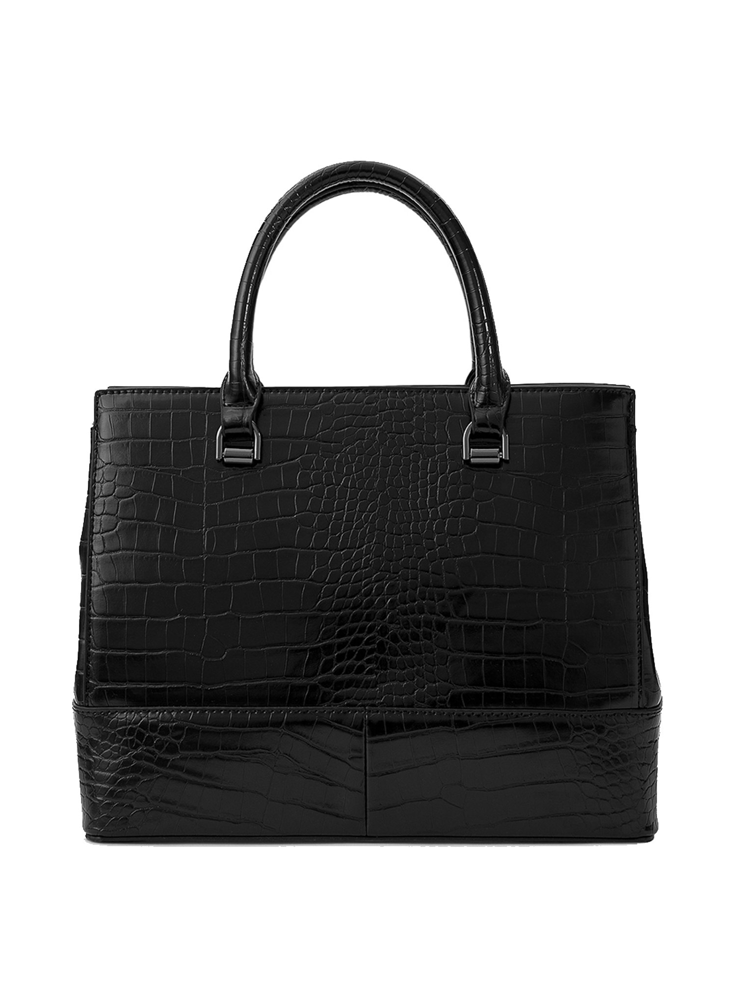 Miraggio Clara Black Textured Large Handbag