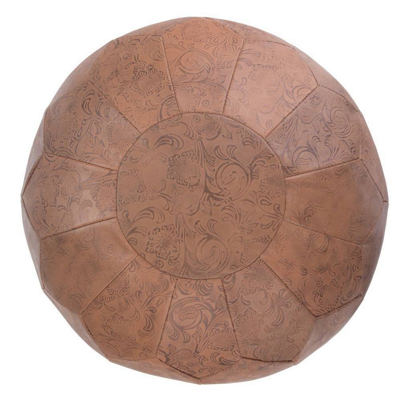 Rogen Round Pouf Brown - WyndenHall