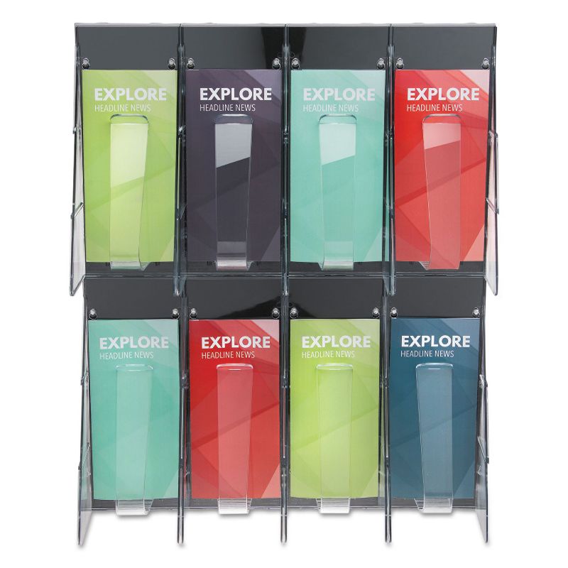 Deflecto Multi-Pocket Wall-Mount Literature Systems 18 1/4w x 23 3/4h Clear/Black 56201