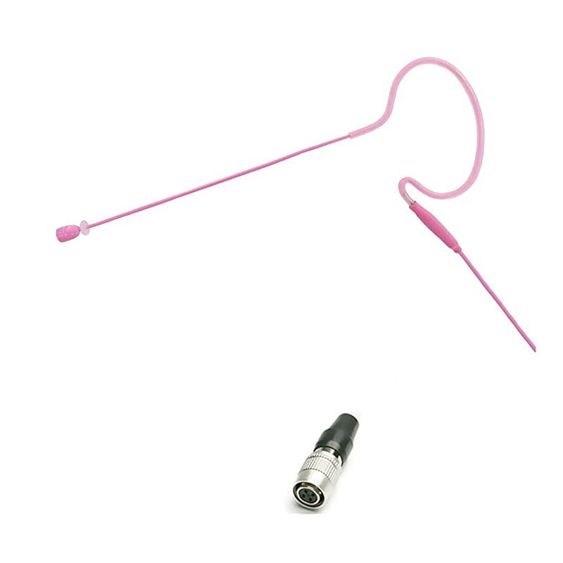 AVL630PKH4P Pink Headset Microphone wHiroshi 4 Pin for Audio Technica Wireless Microphone System