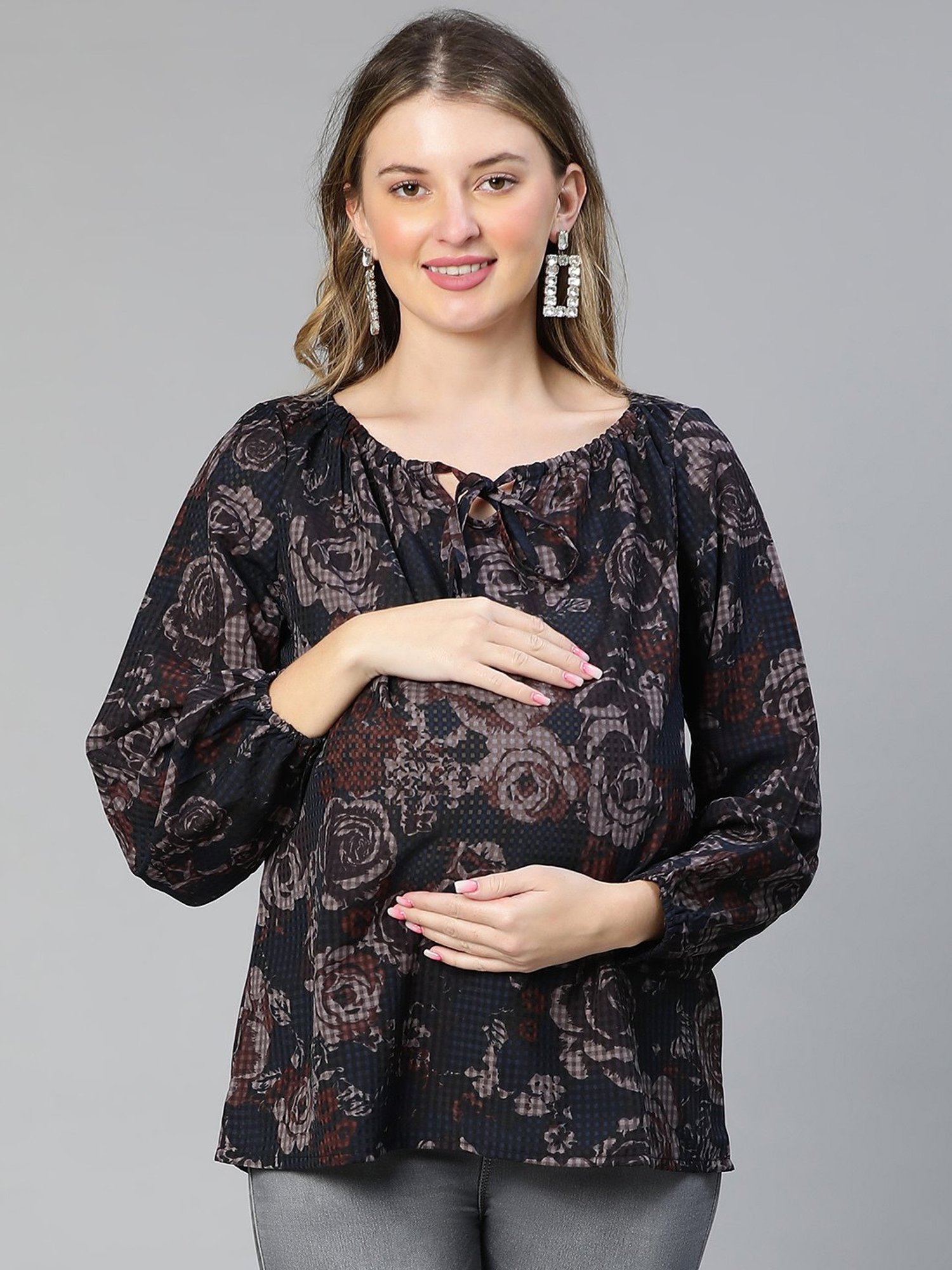 Oxolloxo Multicolor Floral Print Maternity Top