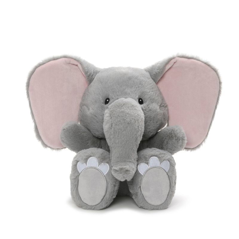 G by GUND Silly Pawz Elephant Plush Stuffed Animal Gray and Pink 12"