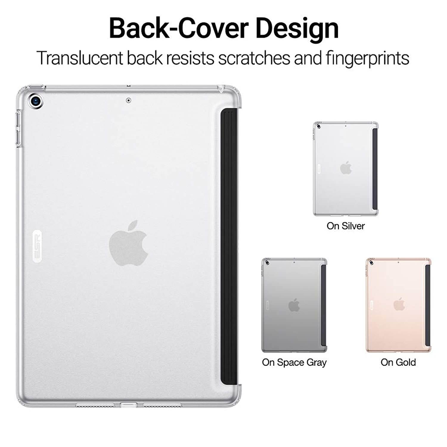 ESR for iPad 7th Generation Case,Rebound Soft Shell Translucent TPU Back-Cover Case [Fits with Smart Keyboard & Smart Cover] Slim-Fit Rear Case for iPad 10.2" 2019