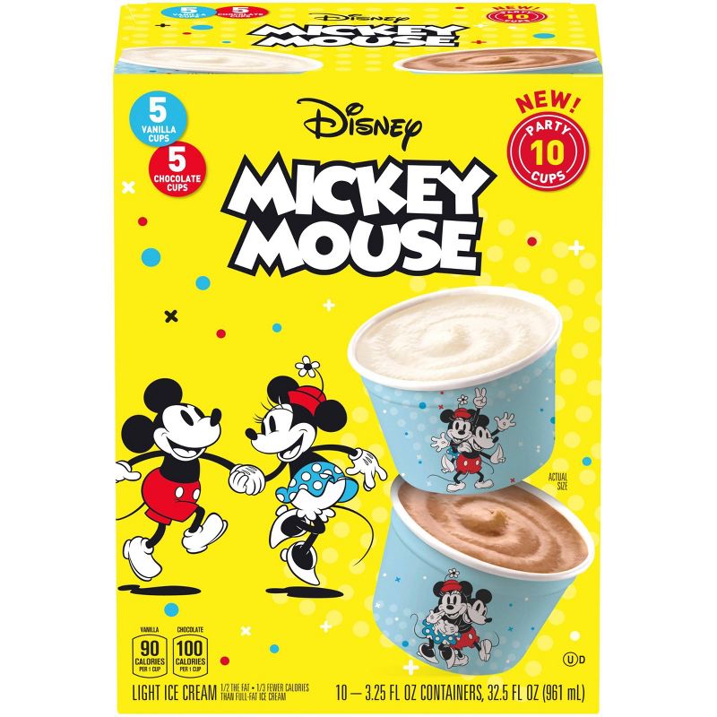 Disney Mickey Mouse Vanilla & Chocolate Ice Cream Party Cups - 32.5oz/10ct