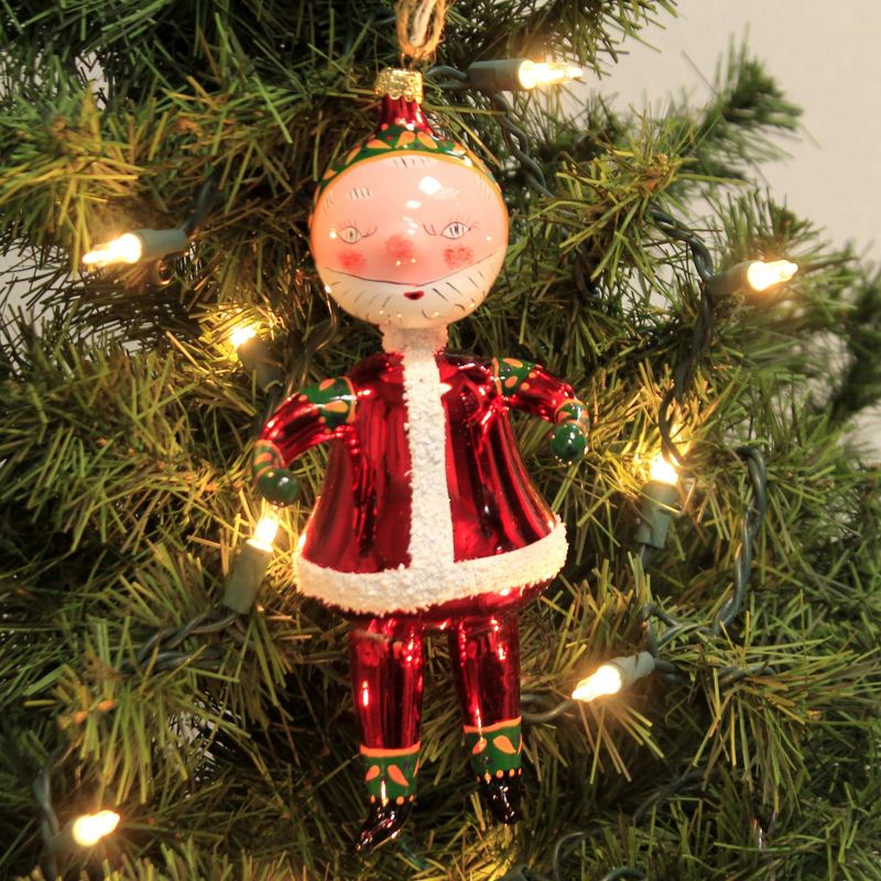 Holiday Ornament 7.5" Folkloric Santa Italian Like Vintage Retro  -  Tree Ornaments