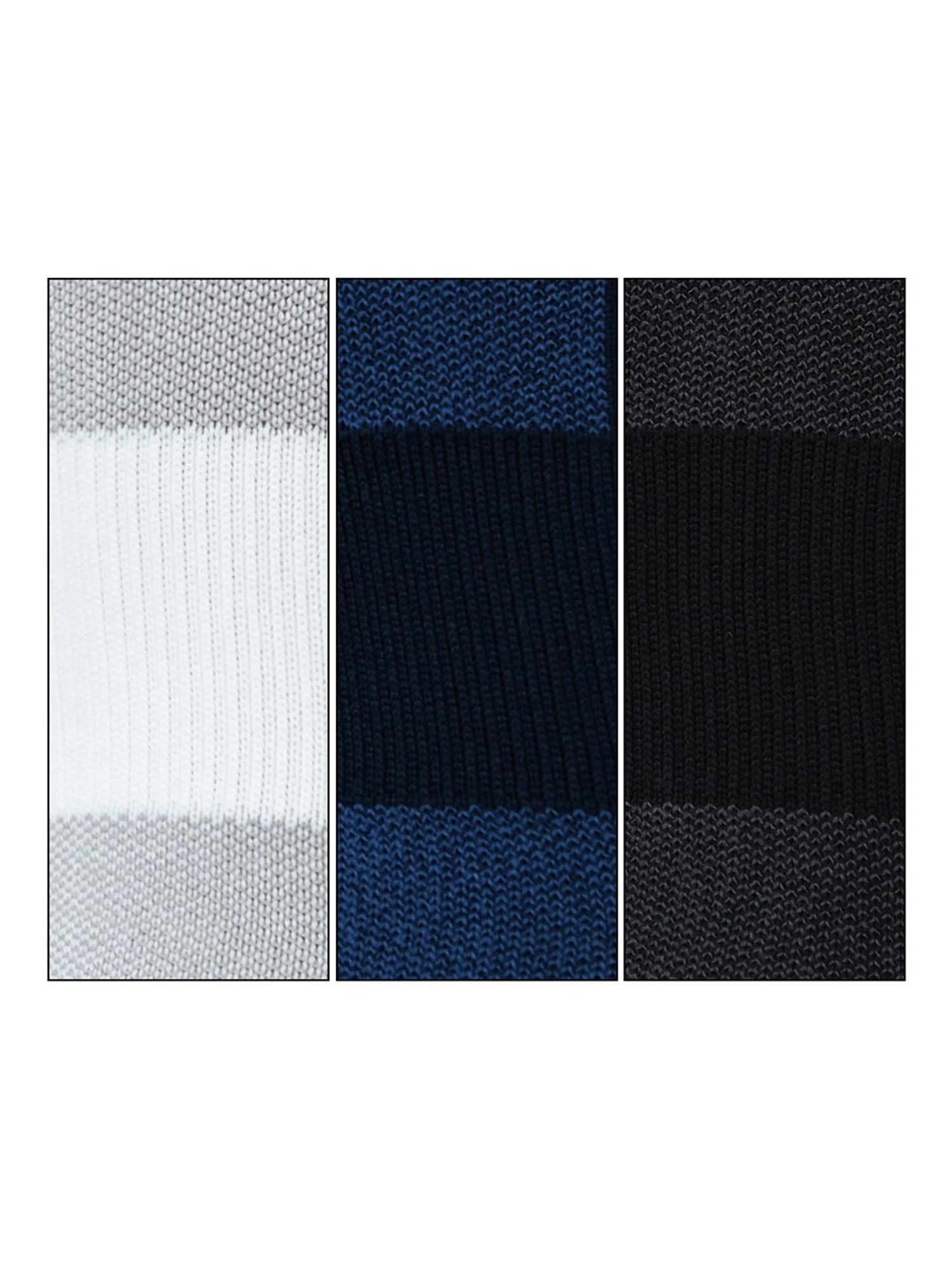 BALENZIA Multicolor Athletic Cushioned High Ankle Sports Socks - Pack of 3