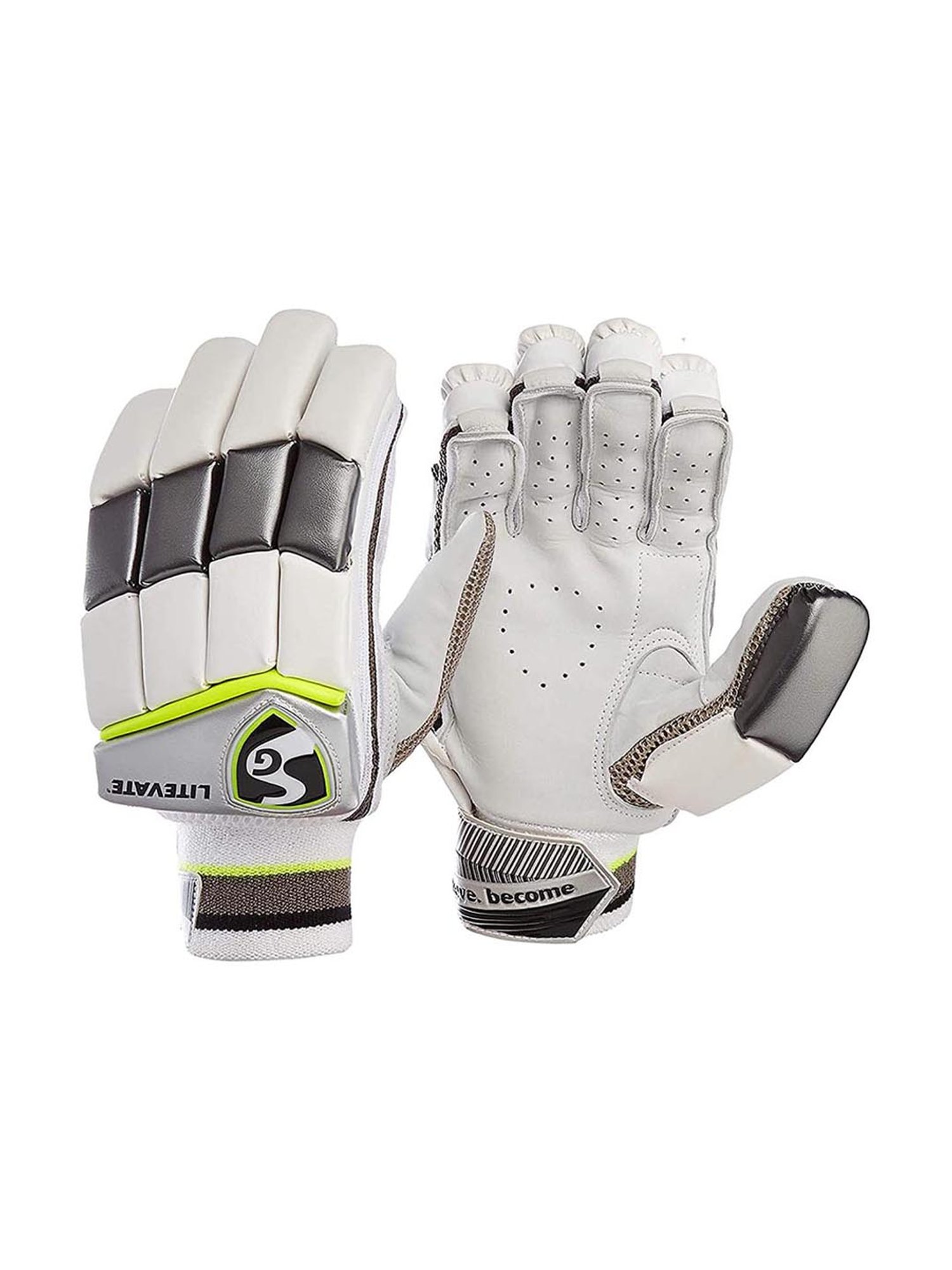 SG White Litevate RH Batting Gloves for Adult