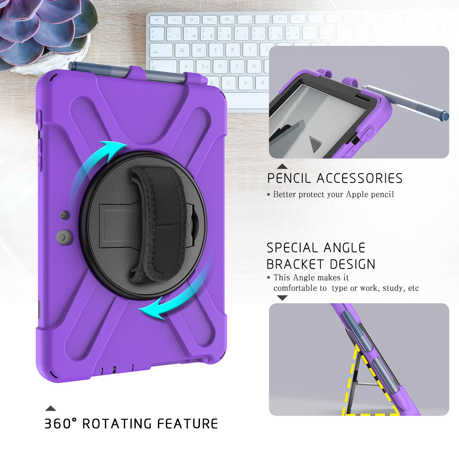 Case for Microsoft Surface Go 2 10.5 inch 2020 / Surface Go 10 inch 2018 with with Pen Holder, Hand Strap & Shoulder Strap Shockproof Protective Stand Cover