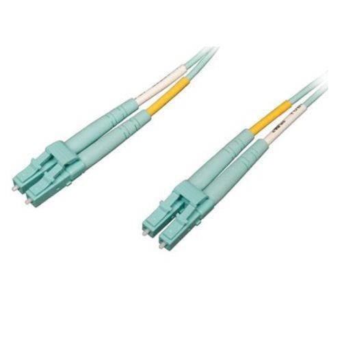 CERTICABLE 3 METER, DUPLEX 10GB 100GB OM4 AQUA LC-LC FIBER OPTIC CABLE PATCH CORD 50/125 50um MADE IN THE USA WITH CORNING CLEARCURVE
