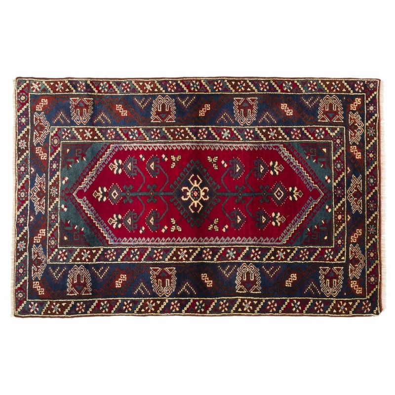 4'1"x6'5" Vintage One-of-a-Kind Gadalia Rug Red - Revival Rugs