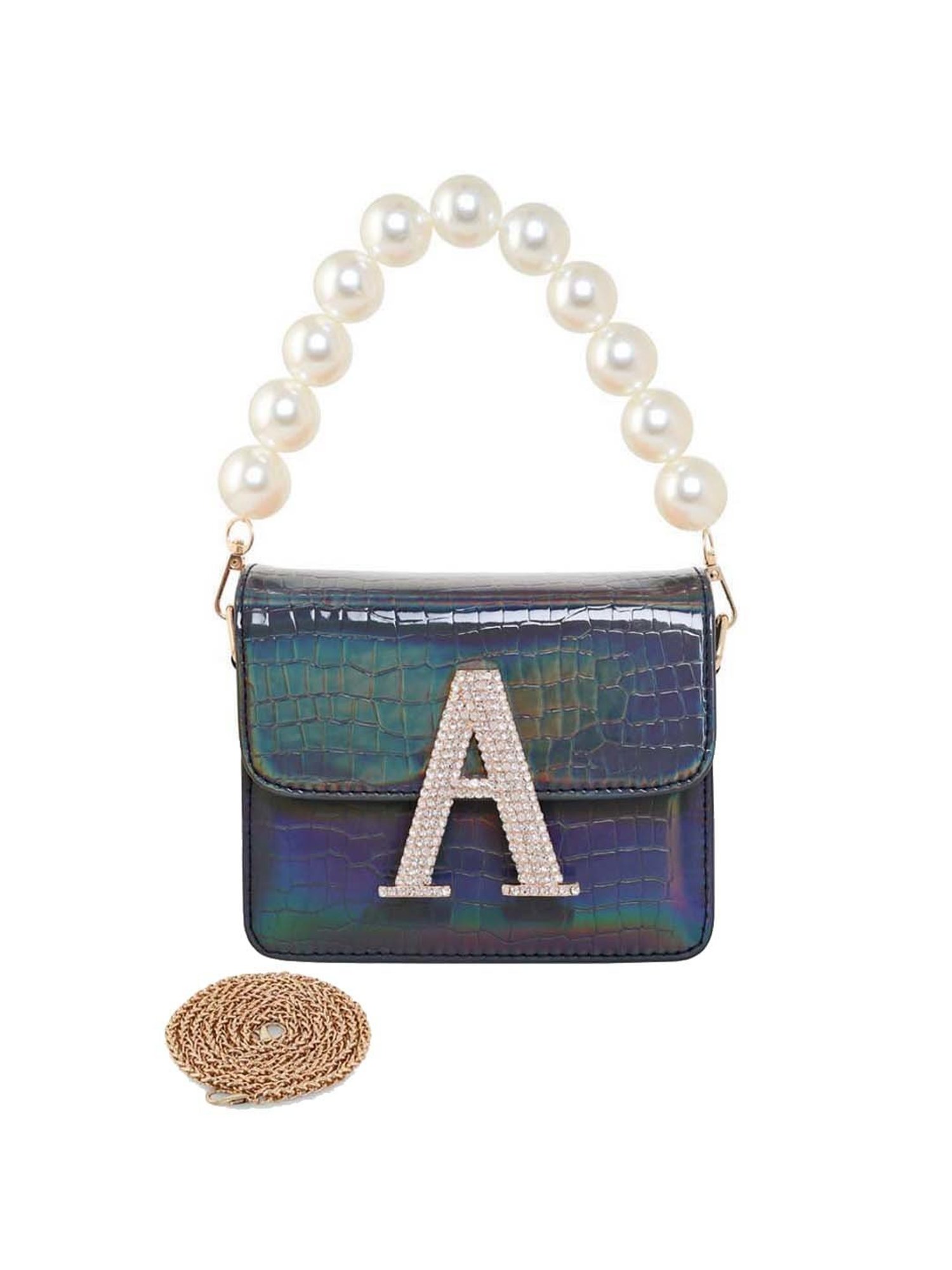 Esbeda Navy Textured Small Sling Handbag