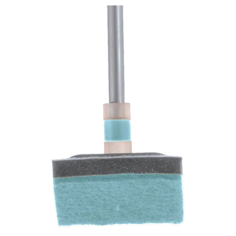 Casabella Extendable Bathroom Shower, Tub, Grout, and Tile Scrubber Sponge with Long Handle for Cleaning and Removing Dirt and Grime