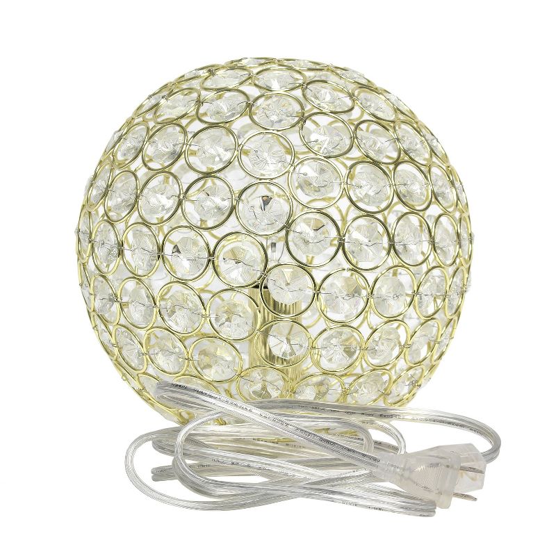 8" Crystal Ball Sequin Table Lamp Gold - Elegant Designs