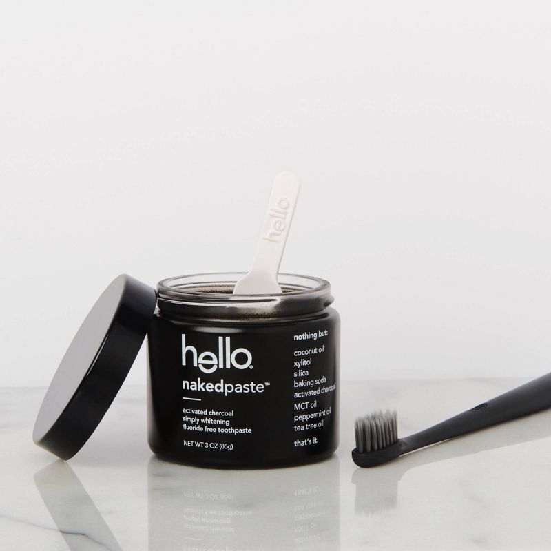 hello Nakedpaste Activated Charcoal Simply Whitening Fluoride Free Toothpaste - Trial Size - 3oz