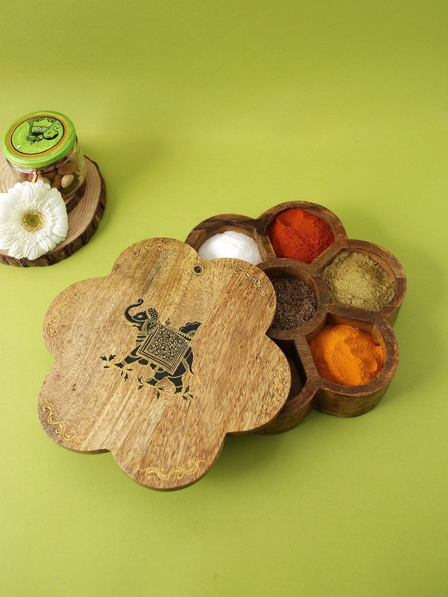 Aristo Silver Stainless Steel Storage Containers with Base Stand - Set of 7