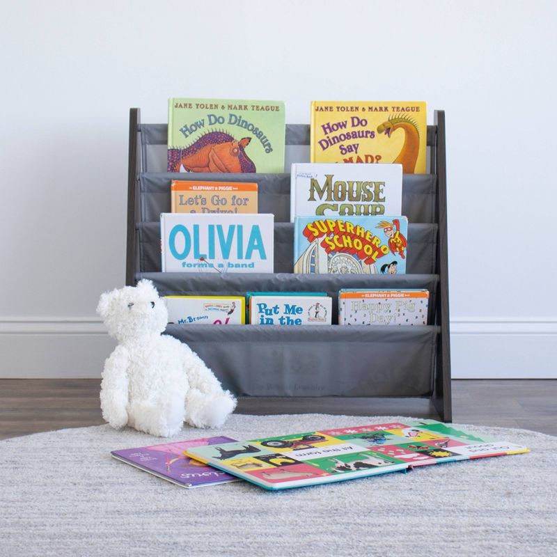 Sumatra Kids' Bookshelf 4 Tier Book Organizer Espresso/Gray - Humble Crew